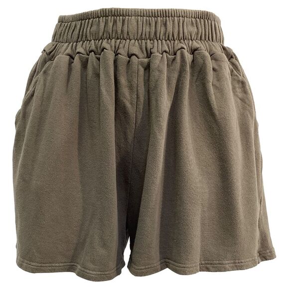 Frankie Shop Jaimie Oversized Shorts in Brown Cotton